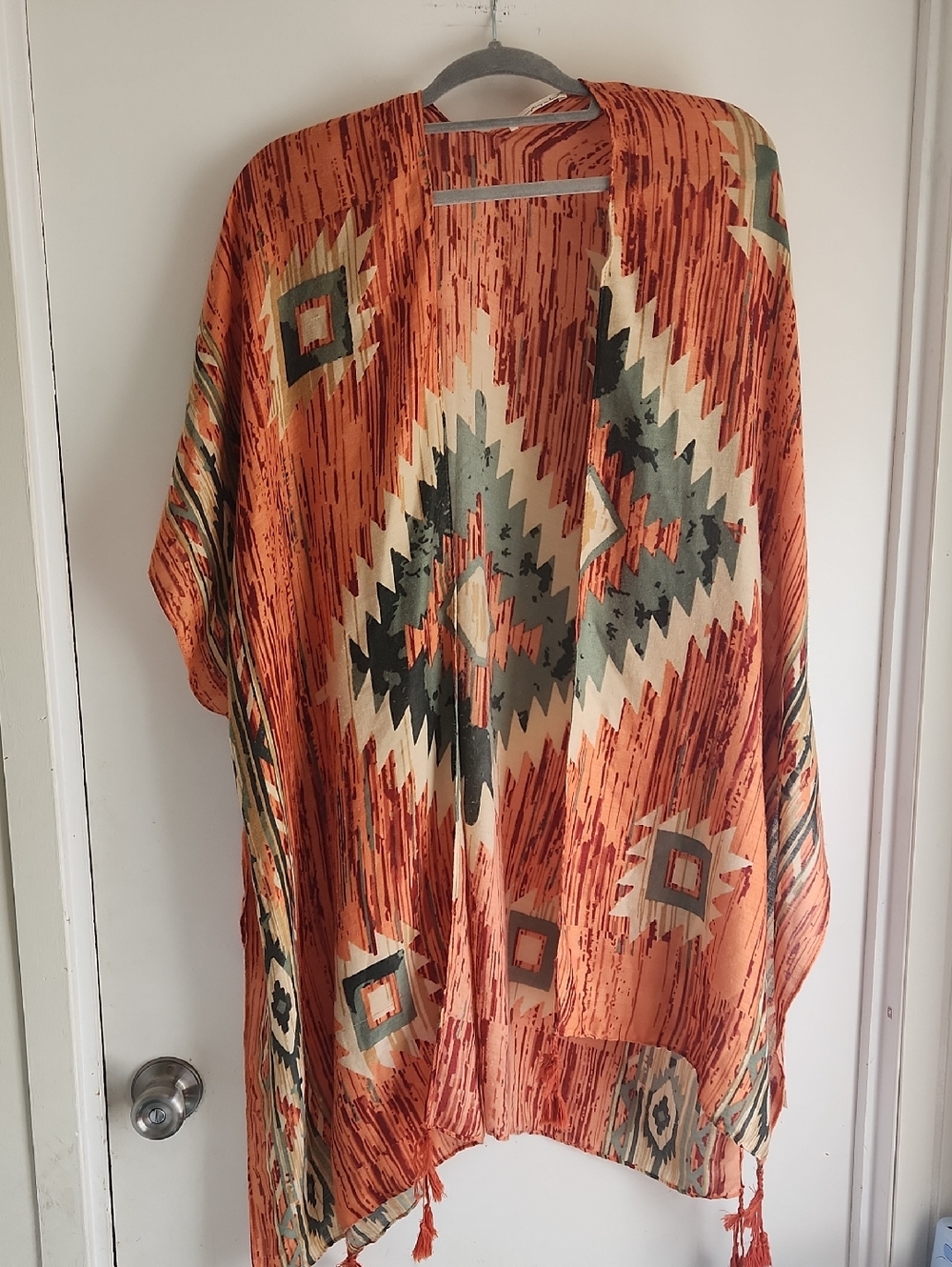 Orange and Gray Printed Wrap